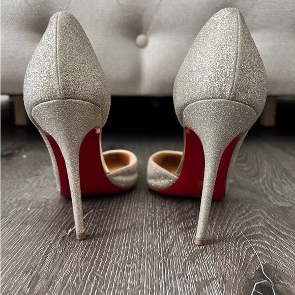 Christian Louboutin Glittering Silver Heels - Picture 2 of 7